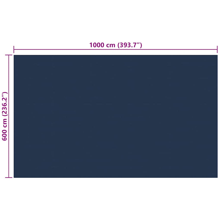 Zwembadfolie Solar Drijvend 1000X600 Cm Pe Zwart En Blauw