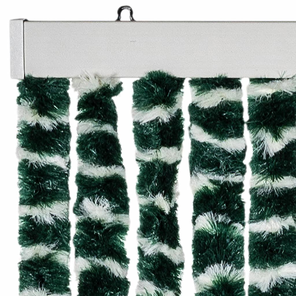 Vliegengordijn Chenille Groen En Wit 56 x 185 cm