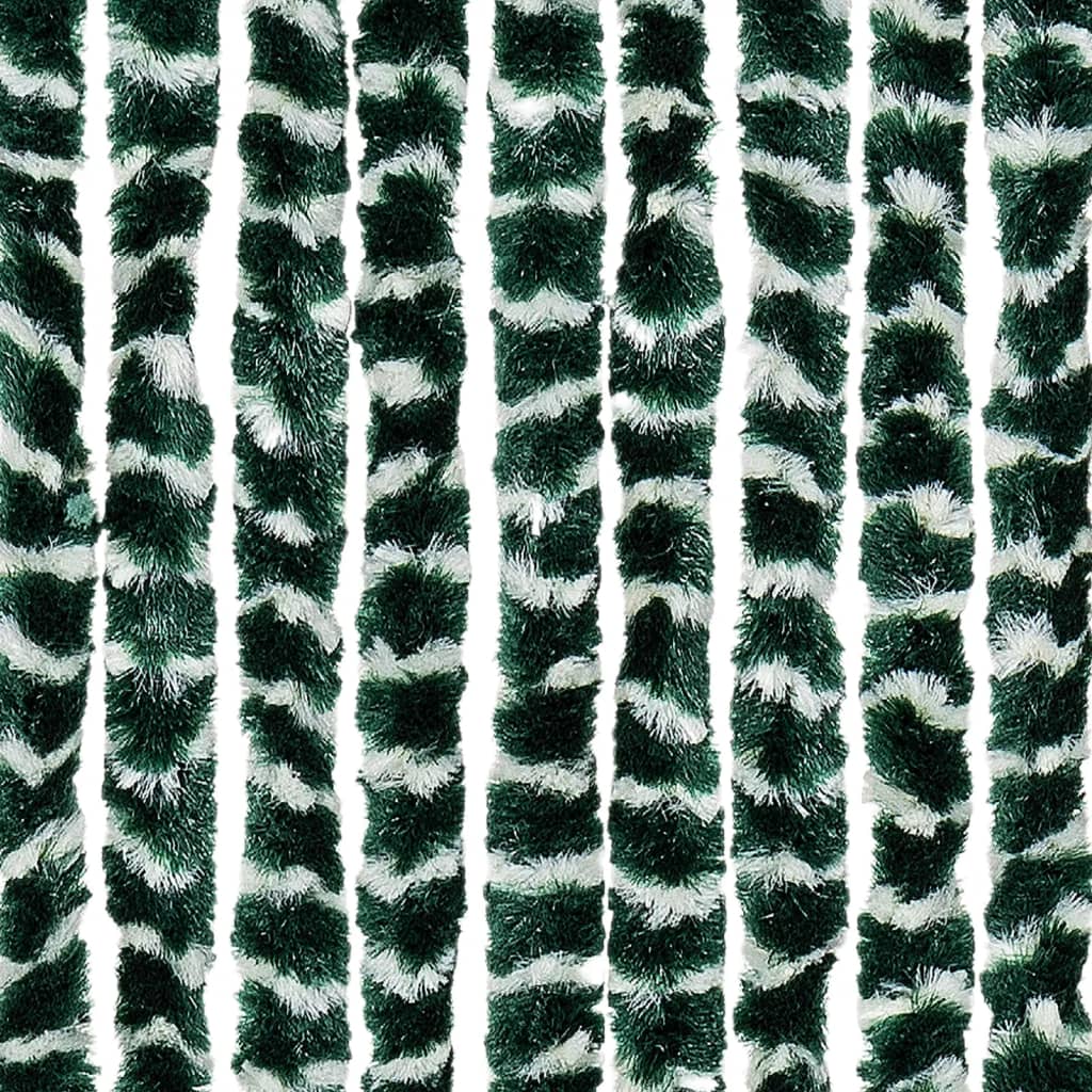 Vliegengordijn Chenille Groen En Wit 56 x 185 cm
