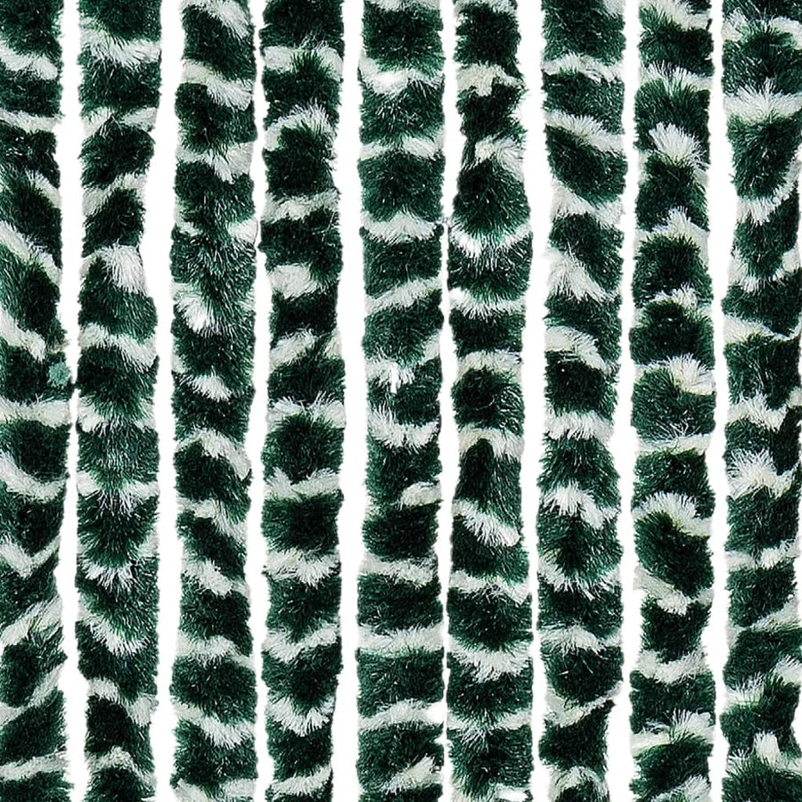 Vliegengordijn Chenille Groen En Wit 56 x 185 cm