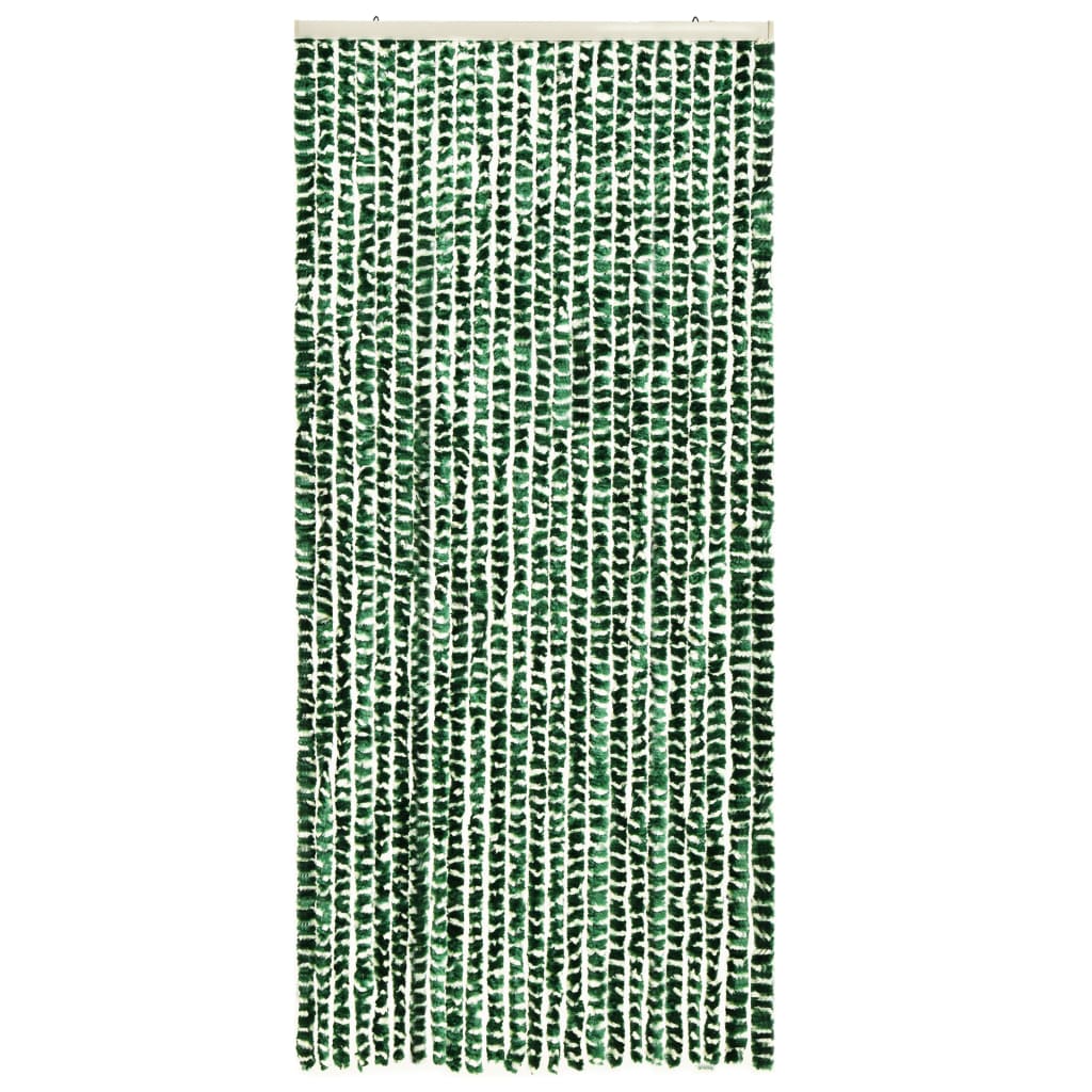 Vliegengordijn 90x220 cm chenille groen en wit 90 x 220 cm Groen en wit