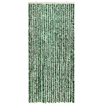 Vliegengordijn 90x220 cm chenille groen en wit 90 x 220 cm Groen en wit