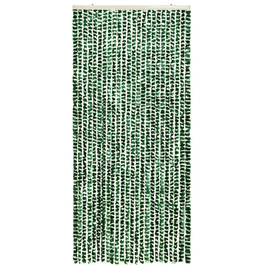 Vliegengordijn 90x220 cm chenille groen en wit 90 x 220 cm Groen en wit
