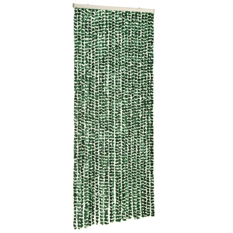 Vliegengordijn 90x220 cm chenille groen en wit 90 x 220 cm Groen en wit