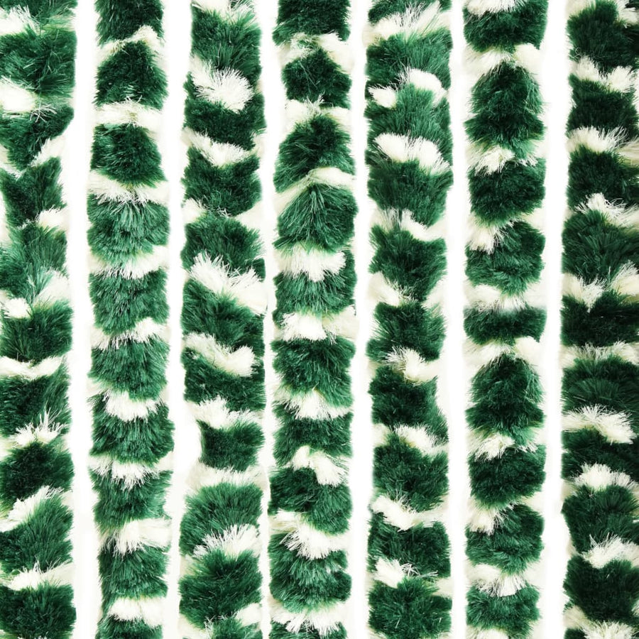 Vliegengordijn 90x220 cm chenille groen en wit 90 x 220 cm Groen en wit