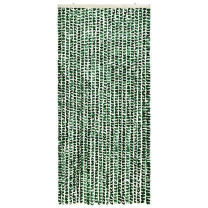 Vliegengordijn 100x220 cm chenille groen en wit 100 x 220 cm Groen en wit