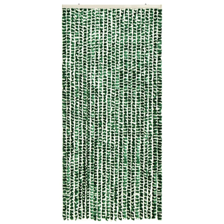 Vliegengordijn 100x220 cm chenille groen en wit 100 x 220 cm Groen en wit