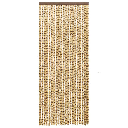 Vliegengordijn 56x185 cm chenille beige en bruin 56 x 185 cm Beige en bruin