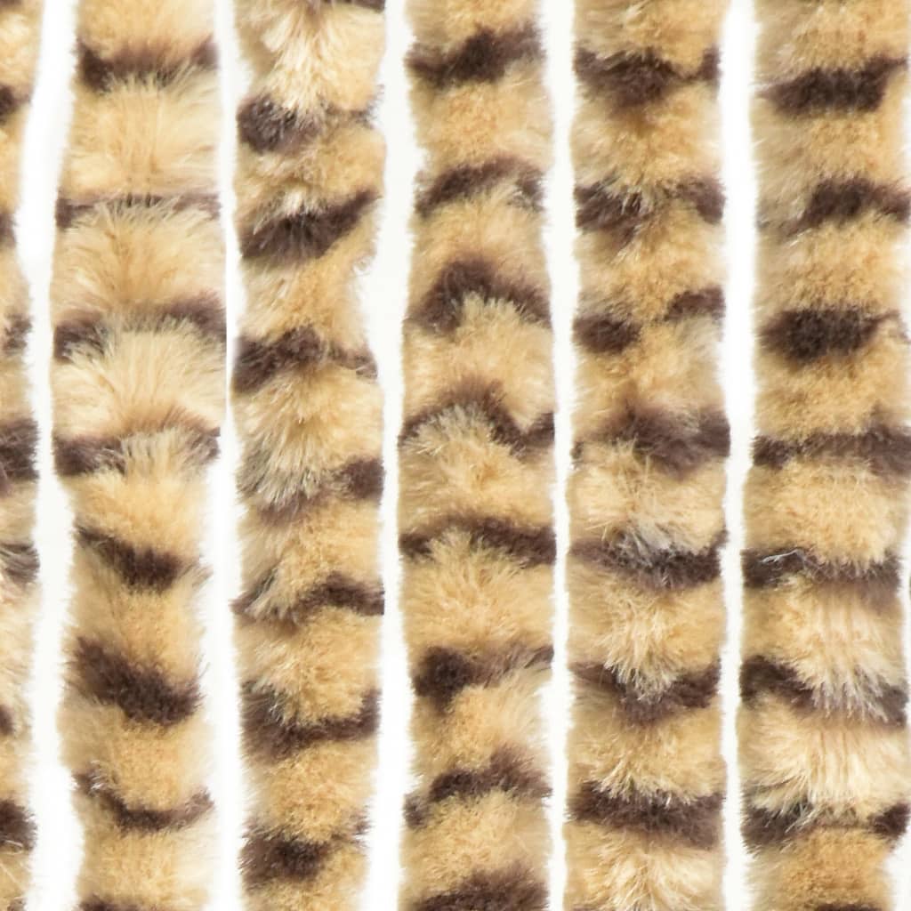Vliegengordijn 56x185 cm chenille beige en bruin 56 x 185 cm Beige en bruin