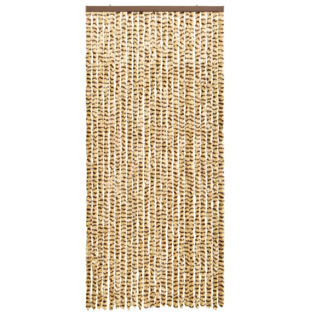 Vliegengordijn 90x220 cm chenille beige en bruin 90 x 220 cm Beige en bruin