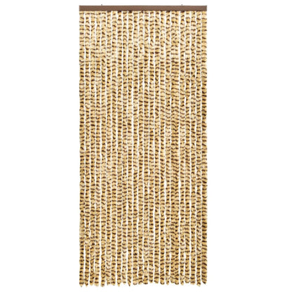 Vliegengordijn 90x220 cm chenille beige en bruin 90 x 220 cm Beige en bruin