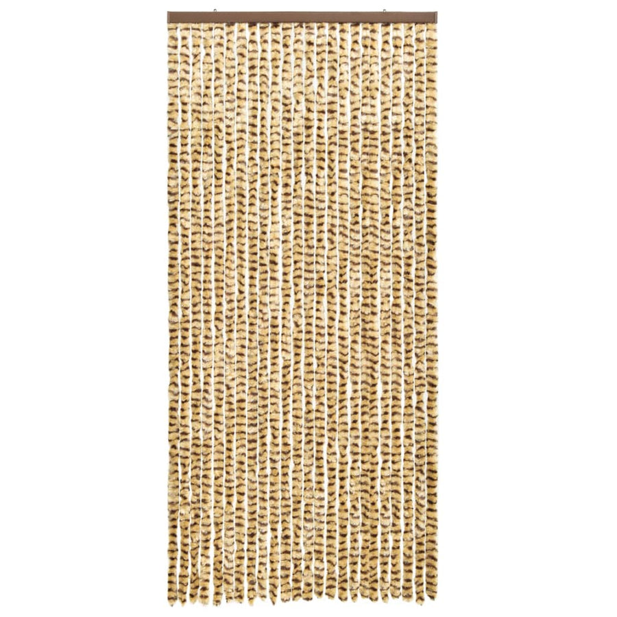 Vliegengordijn 90x220 cm chenille beige en bruin 90 x 220 cm Beige en bruin