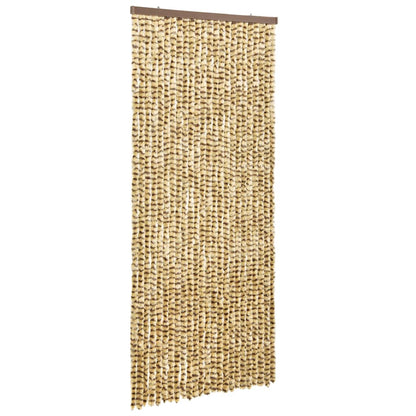 Vliegengordijn 90x220 cm chenille beige en bruin 90 x 220 cm Beige en bruin