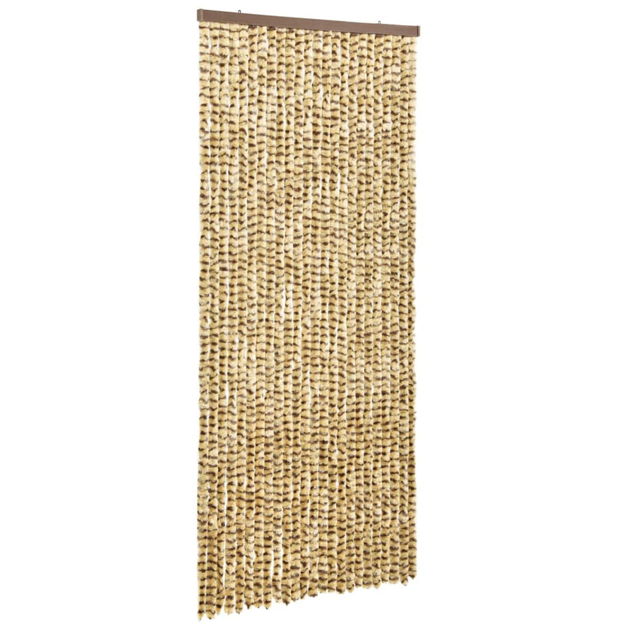 Vliegengordijn 90x220 cm chenille beige en bruin 90 x 220 cm Beige en bruin