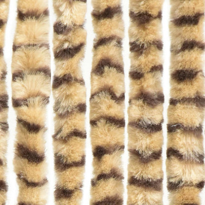 Vliegengordijn 90x220 cm chenille beige en bruin 90 x 220 cm Beige en bruin
