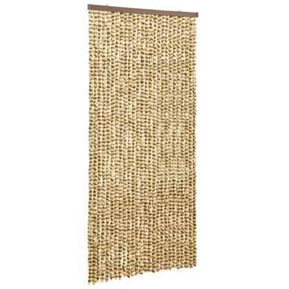 Vliegengordijn 100x220 cm chenille beige en bruin 100 x 220 cm Beige en bruin