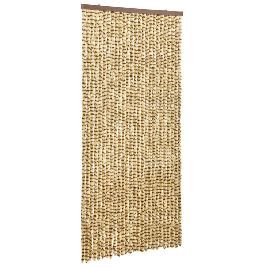 Vliegengordijn 100x220 cm chenille beige en bruin 100 x 220 cm Beige en bruin
