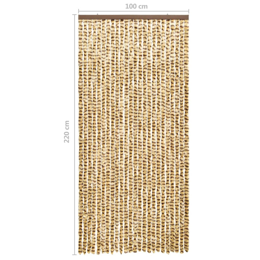 Vliegengordijn 100x220 cm chenille beige en bruin 100 x 220 cm Beige en bruin