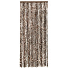 Vliegengordijn 56x185 cm chenille bruin en wit 56 x 185 cm Bruin en wit