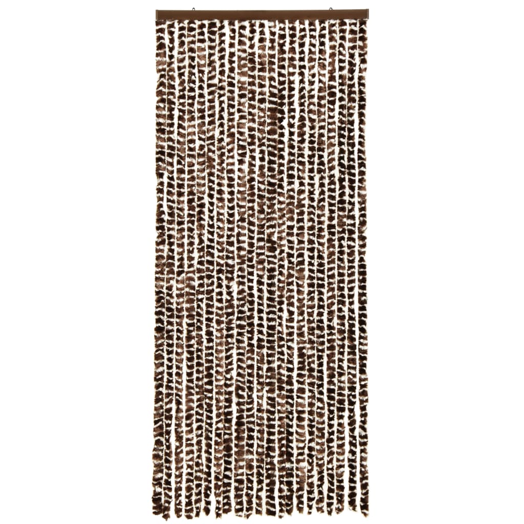 Vliegengordijn 56x185 cm chenille bruin en wit 56 x 185 cm Bruin en wit
