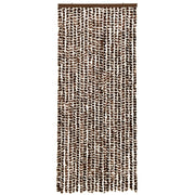 Vliegengordijn 56x185 cm chenille bruin wit
