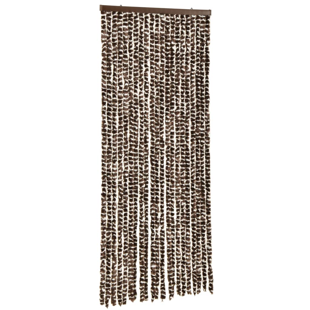 Vliegengordijn 56x185 cm chenille bruin en wit 56 x 185 cm Bruin en wit