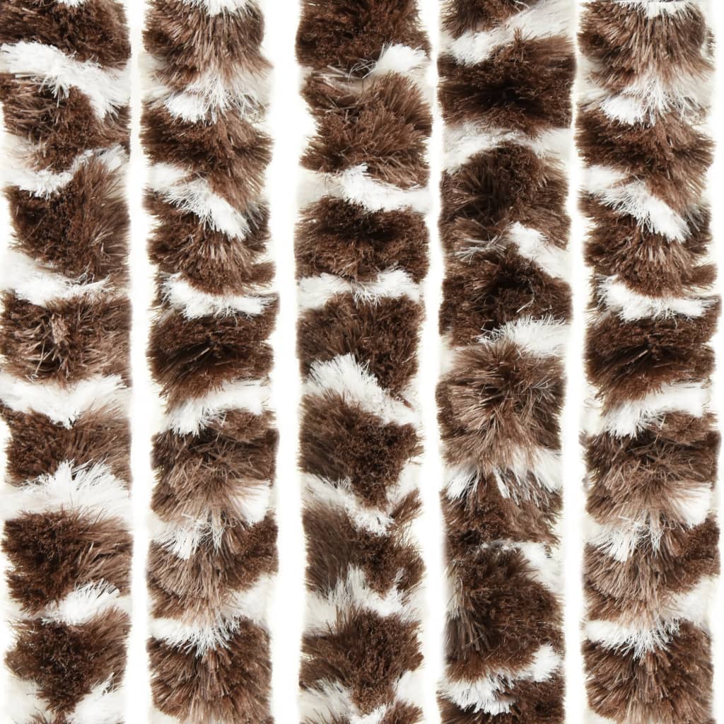 Vliegengordijn 56x185 cm chenille bruin en wit 56 x 185 cm Bruin en wit