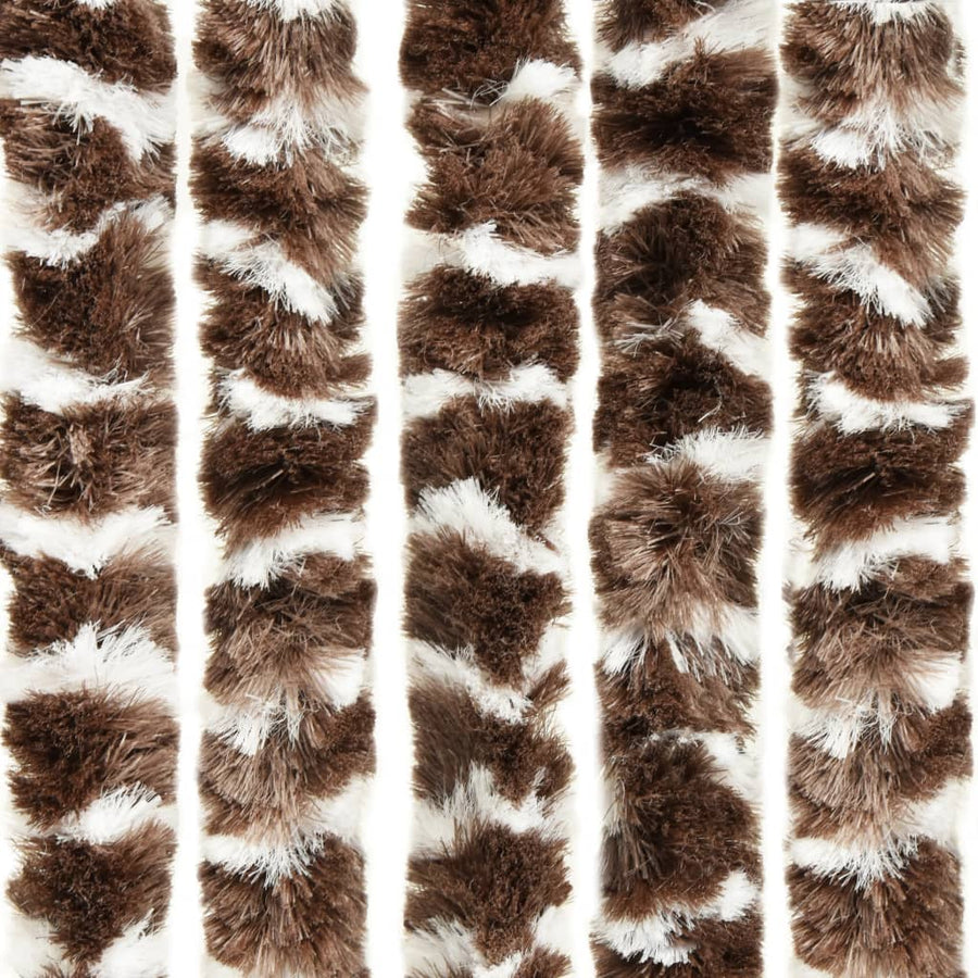 Vliegengordijn 56x185 cm chenille bruin en wit 56 x 185 cm Bruin en wit