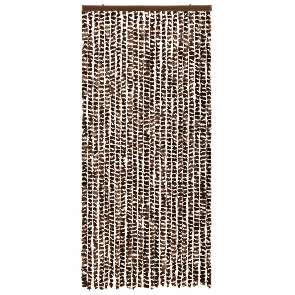 Vliegengordijn 90x220 cm chenille bruin en wit 90 x 220 cm Bruin en wit