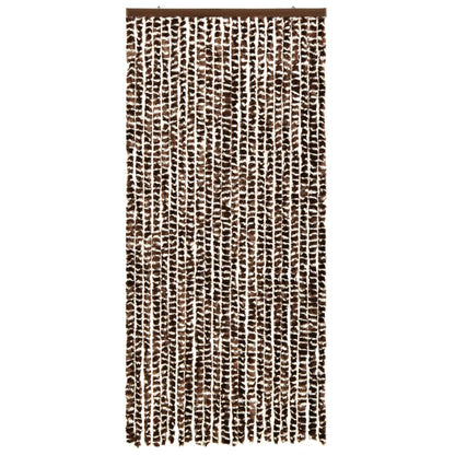 Vliegengordijn 90x220 cm chenille bruin en wit 90 x 220 cm Bruin en wit