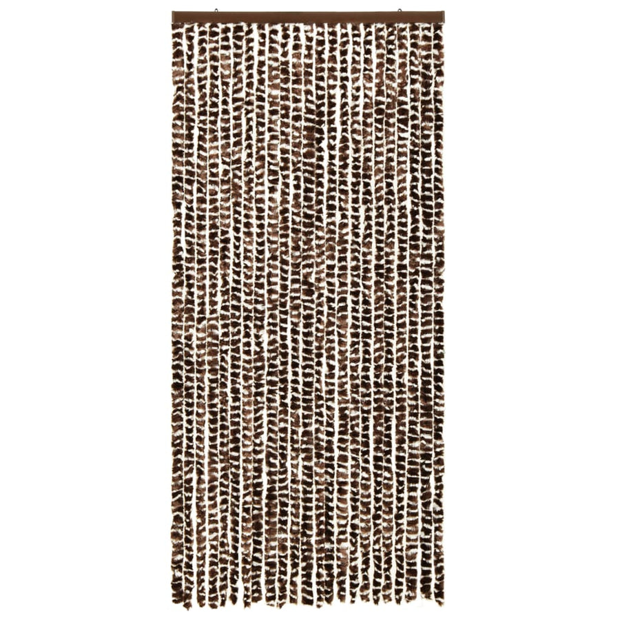 Vliegengordijn 90x220 cm chenille bruin en wit 90 x 220 cm Bruin en wit