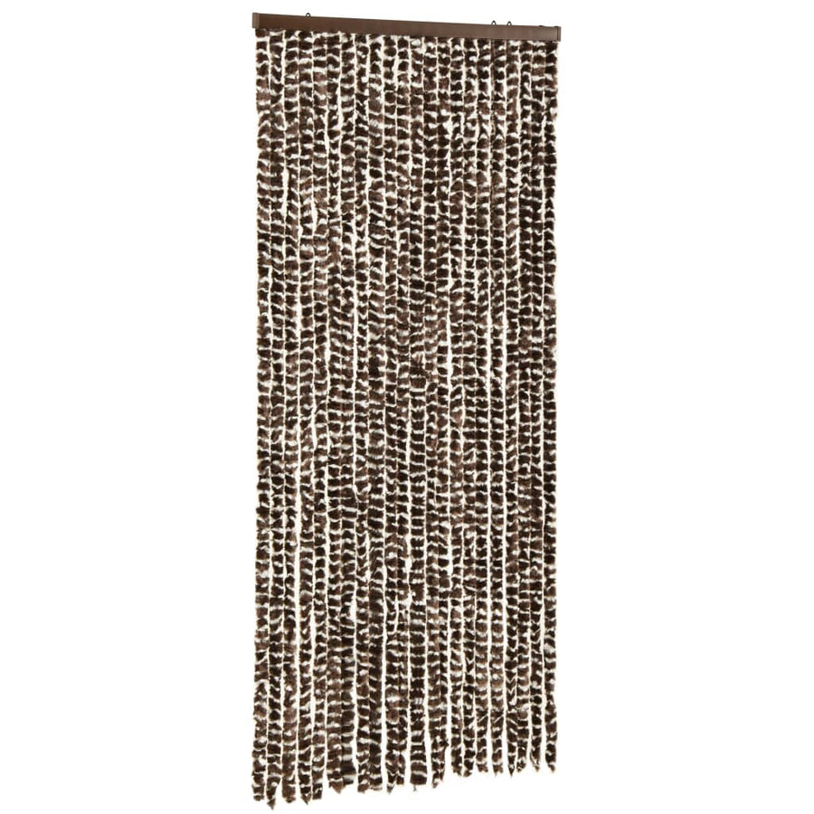 Vliegengordijn 90x220 cm chenille bruin en wit 90 x 220 cm Bruin en wit