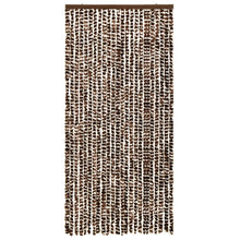 Vliegengordijn 100x220 cm chenille bruin en wit 100 x 220 cm Bruin en wit