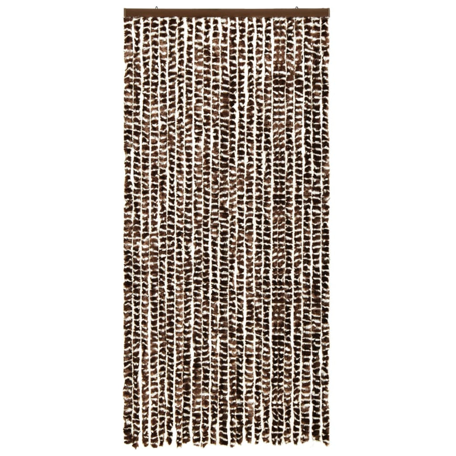 Vliegengordijn 100x220 cm chenille bruin en wit 100 x 220 cm Bruin en wit