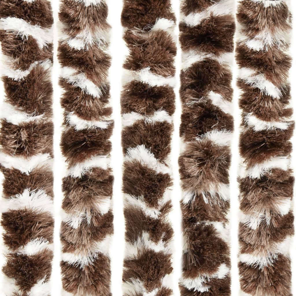 Vliegengordijn 100x220 cm chenille bruin en wit 100 x 220 cm Bruin en wit