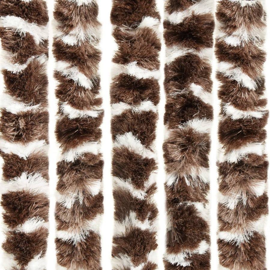 Vliegengordijn 100x220 cm chenille bruin en wit 100 x 220 cm Bruin en wit