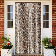 Vliegengordijn 100x220 cm chenille bruin wit