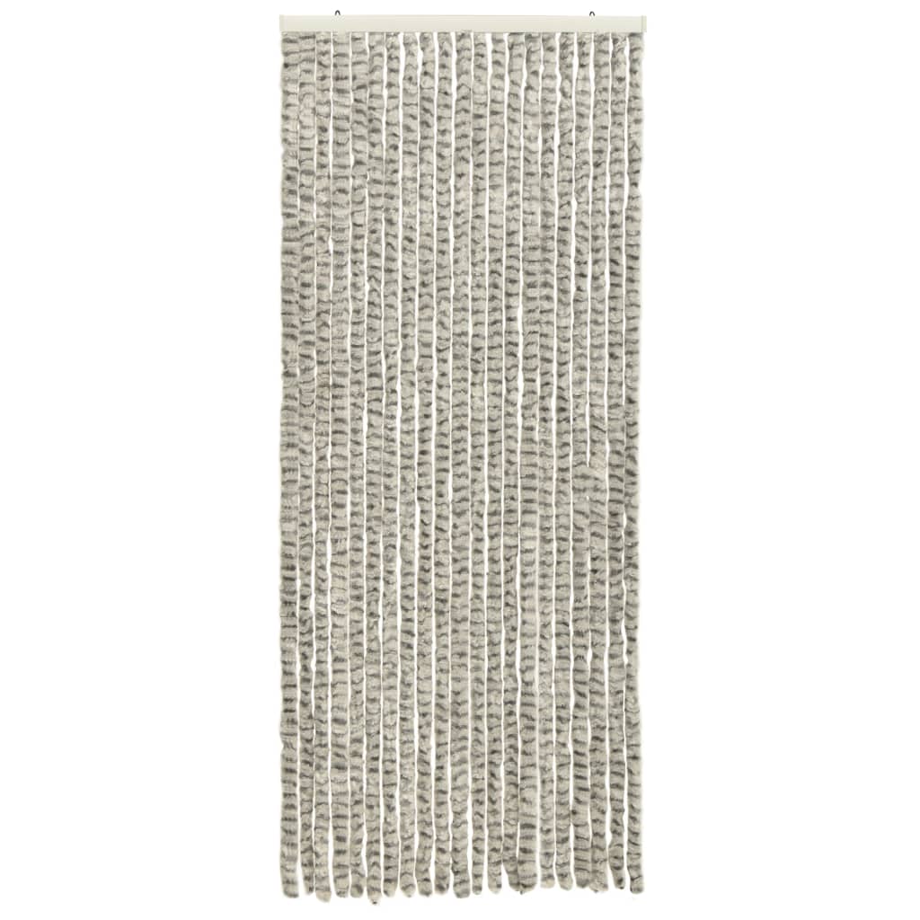 Vliegengordijn 56x185 cm chenille licht- en donkergrijs 56 x 185 cm Licht- en donkergrijs