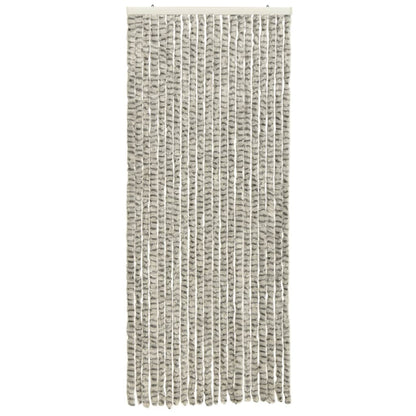 Vliegengordijn 56x185 cm chenille licht- en donkergrijs 56 x 185 cm Licht- en donkergrijs