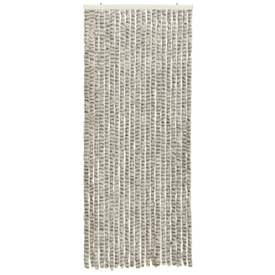 Vliegengordijn 56x185 cm chenille licht- en donkergrijs 56 x 185 cm Licht- en donkergrijs