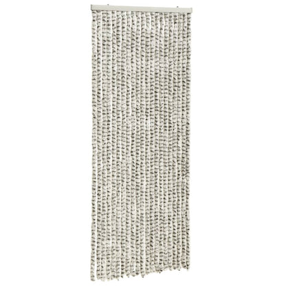 Vliegengordijn 56x185 cm chenille licht- en donkergrijs 56 x 185 cm Licht- en donkergrijs