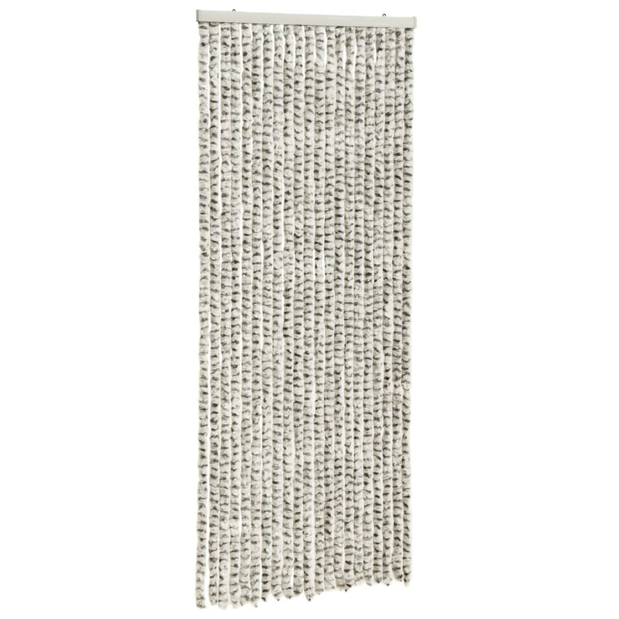 Vliegengordijn 56x185 cm chenille licht- en donkergrijs 56 x 185 cm Licht- en donkergrijs