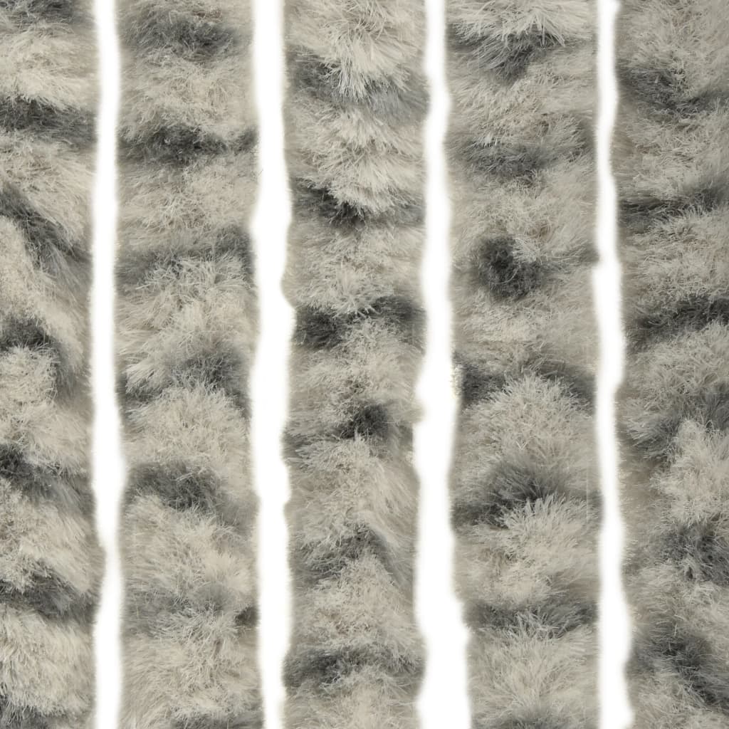Vliegengordijn 56x185 cm chenille licht- en donkergrijs 56 x 185 cm Licht- en donkergrijs