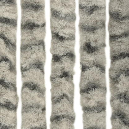Vliegengordijn 56x185 cm chenille licht- en donkergrijs 56 x 185 cm Licht- en donkergrijs