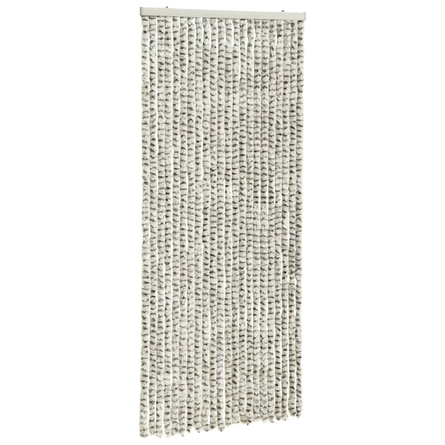 Vliegengordijn 90x220 cm chenille licht- en donkergrijs 90 x 220 cm Licht- en donkergrijs