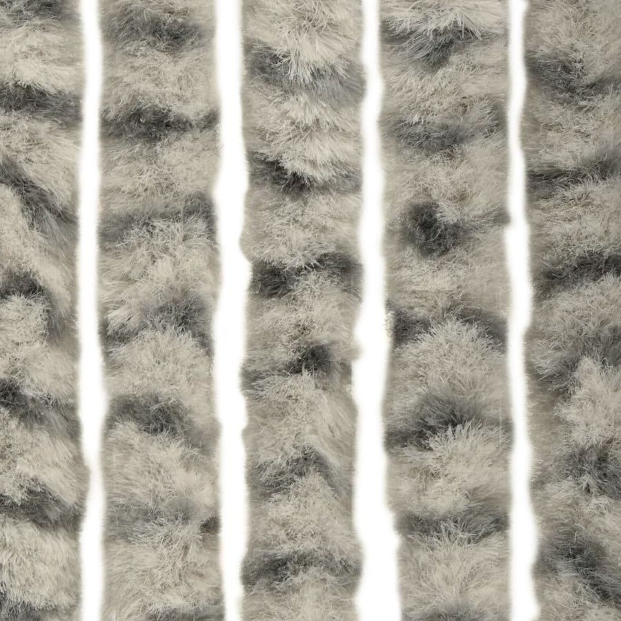 Vliegengordijn 90x220 cm chenille licht- en donkergrijs 90 x 220 cm Licht- en donkergrijs