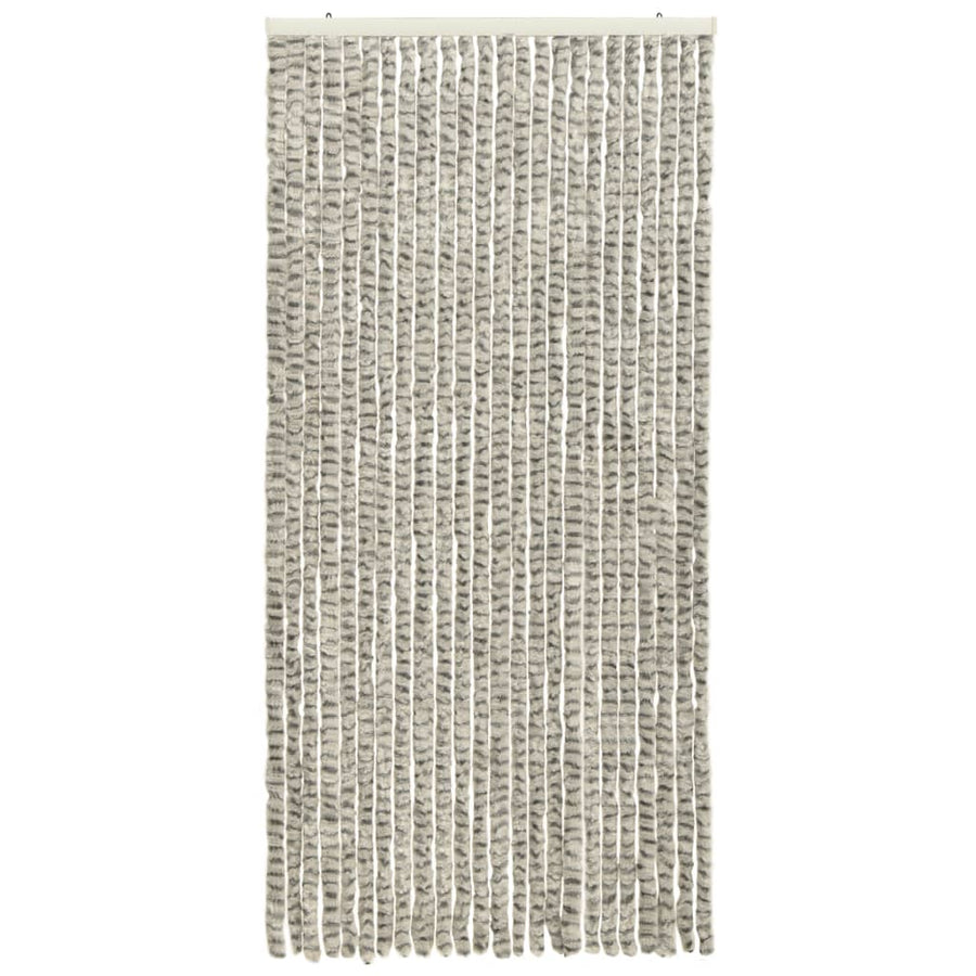 Vliegengordijn 100x220 cm chenille licht- en donkergrijs 100 x 220 cm Licht- en donkergrijs