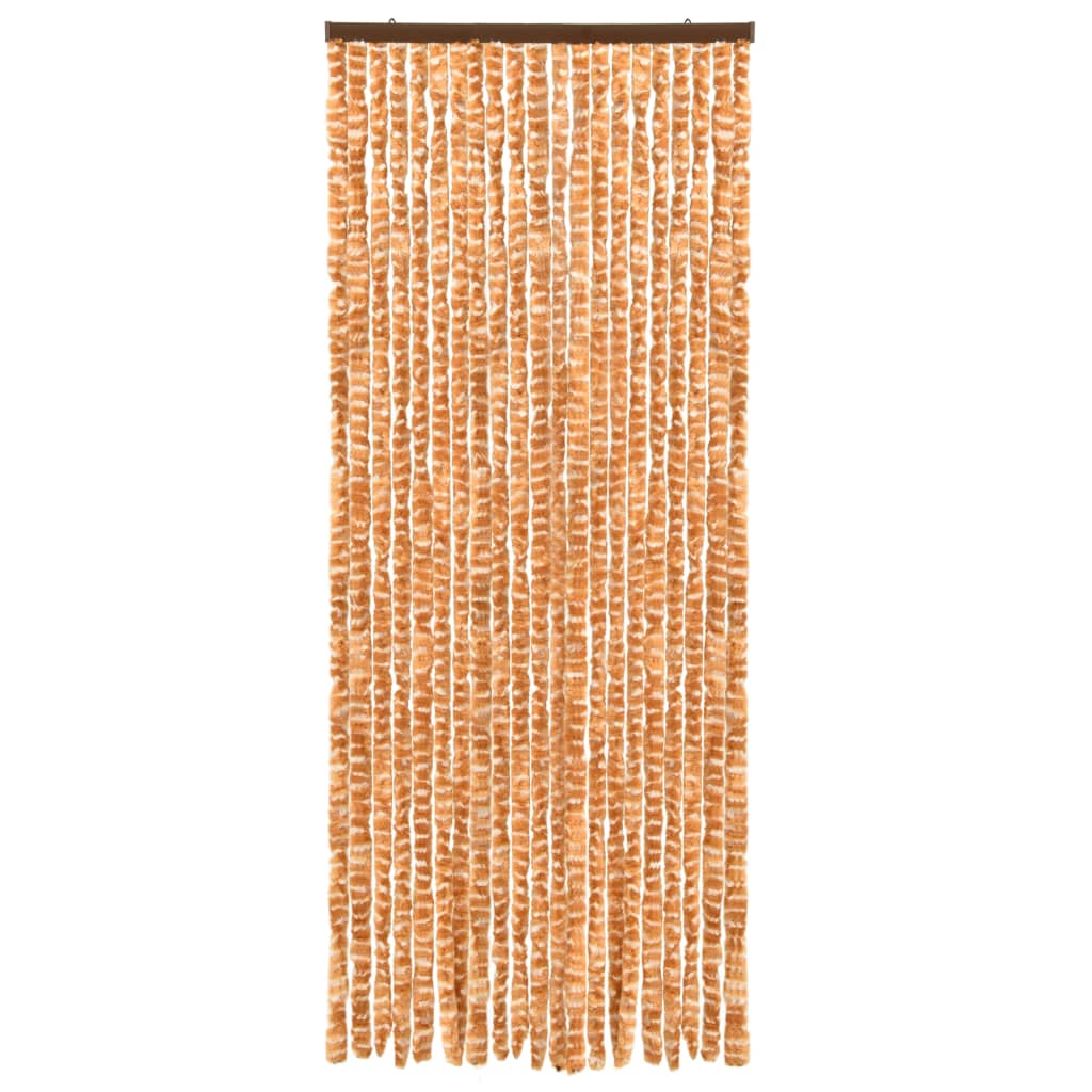 Vliegengordijn 56x185 cm chenille oker en wit 56 x 185 cm Oker en wit