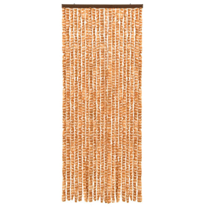 Vliegengordijn 56x185 cm chenille oker en wit 56 x 185 cm Oker en wit