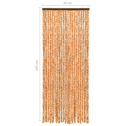 Vliegengordijn 56x185 cm chenille oker en wit 56 x 185 cm Oker en wit